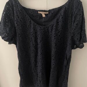 Banana Republic lined  navy lace short sleeve NWT
